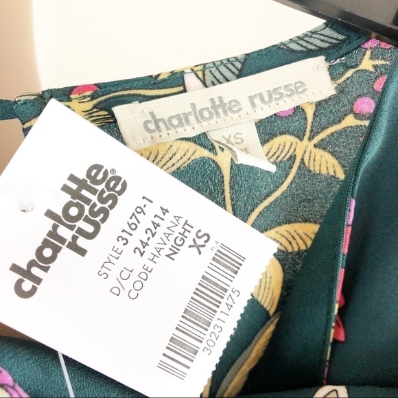NEW Charlotte Russe green floral romper - Picture 8 of 10